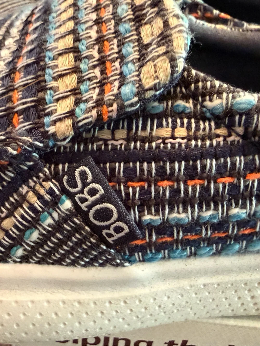 BOBS Skechers washable Moccasins Slip-On Beach Crush Navy multi Sz8 - Picture 3 of 3